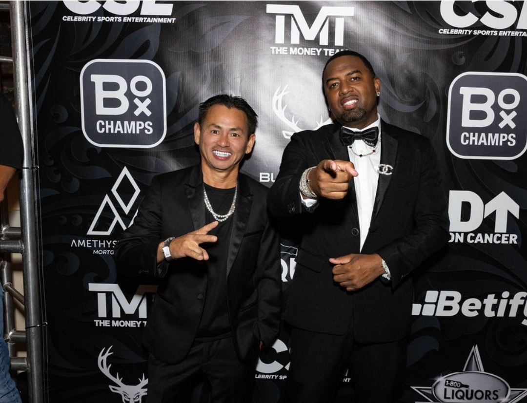 Alt Text: Cuba Gooding Jr., Ja Rule, and celebrities at Oheka Castle Gatsby 5th Anniversary charity event.