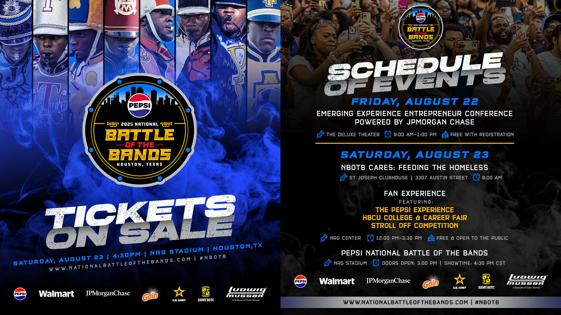 2025 Pepsi National Battle of the Bands flyer with event schedule and ticket info