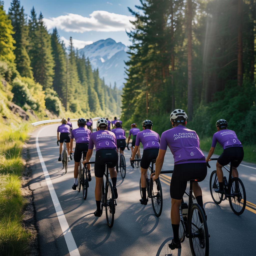 Cyclists riding together during the Ride to End ALZ Classic virtual event.