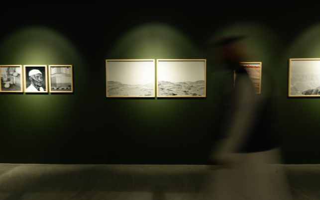 Exhibition view of In A New Light: Contemporary Photography from Saudi Arabia at the Abbazia building in Venice