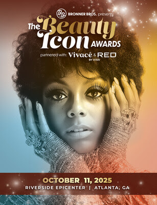 Beauty Icon Awards 2025 promotional poster featuring date and location in Atlanta
