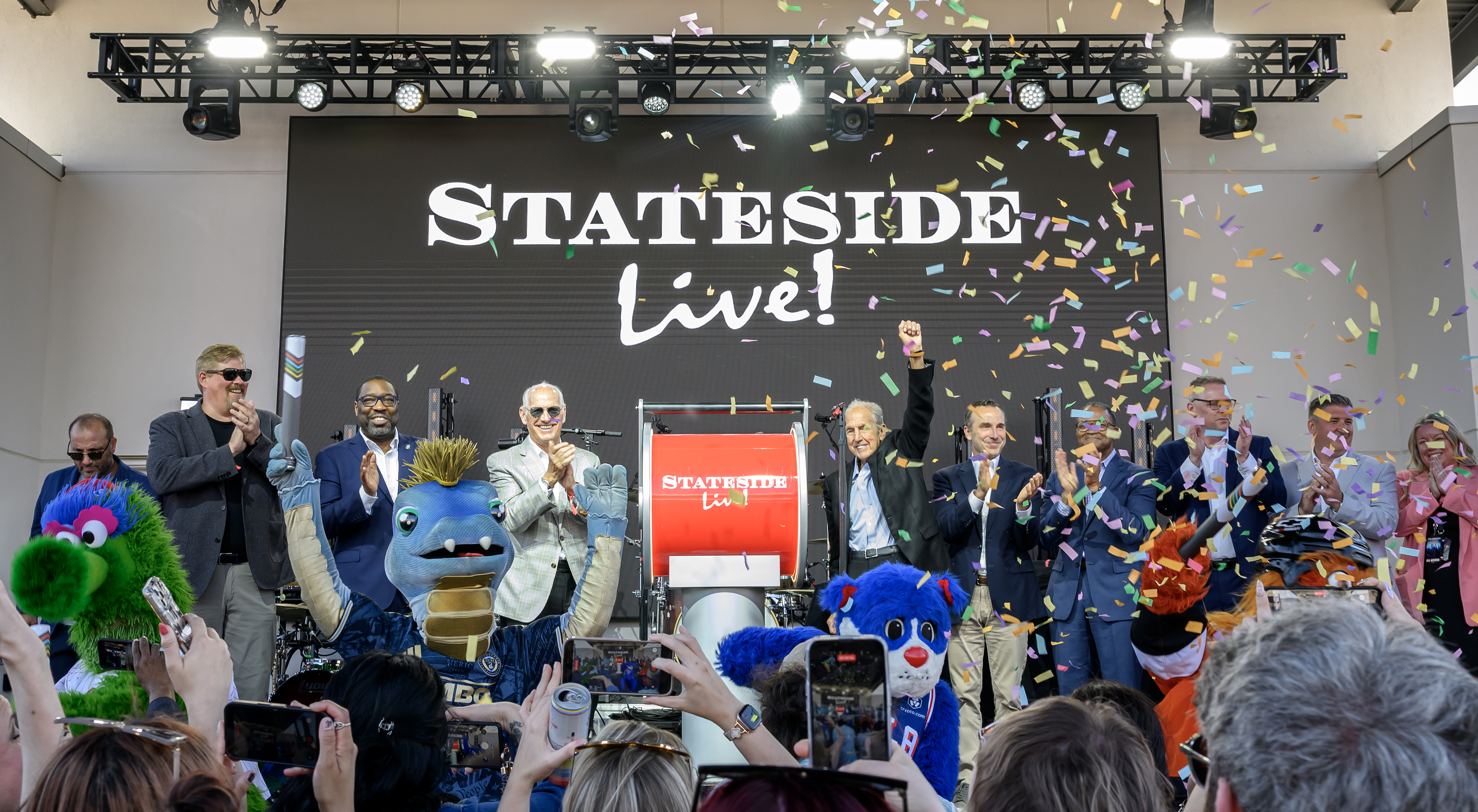 Large crowd attending the Stateside Live! grand opening beside the Coors Light Stage in Philadelphia’s South Philadelphia Sports Complex.