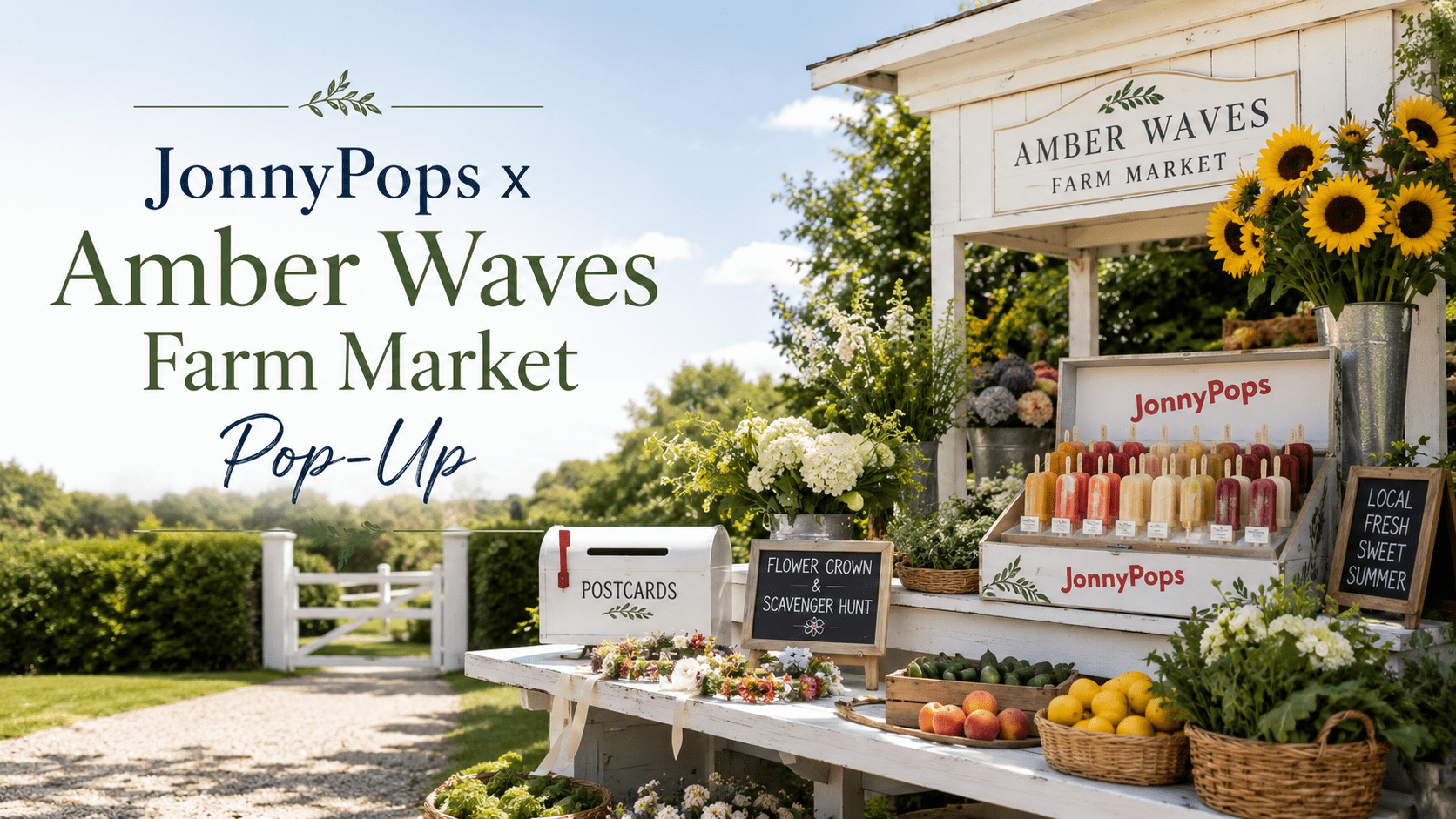 JonnyPops x Amber Waves Farm pop-up with families enjoying free summer activities in Amagansett