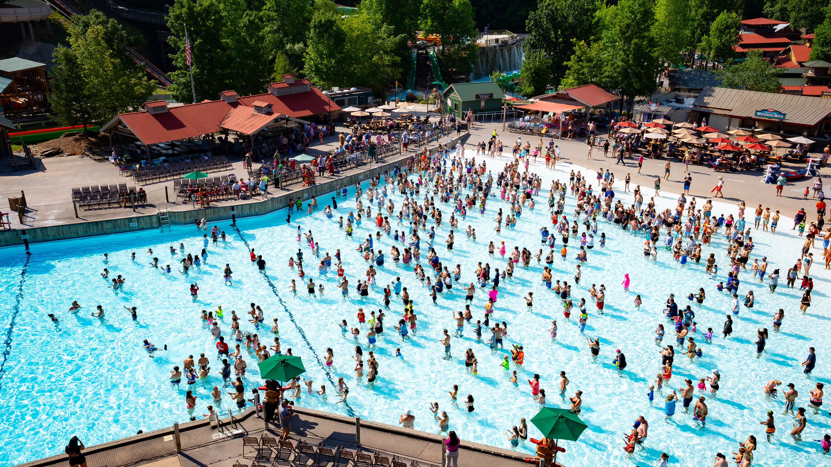 Children and families participating in the World’s Largest Swimming Lesson to promote water safety education and drowning prevention